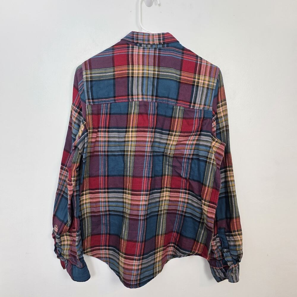 Abercrombie & Fitch Red Blue Plaid Flannel Classic Button Up Shirt Size Large‎ - Picture 4 of 5